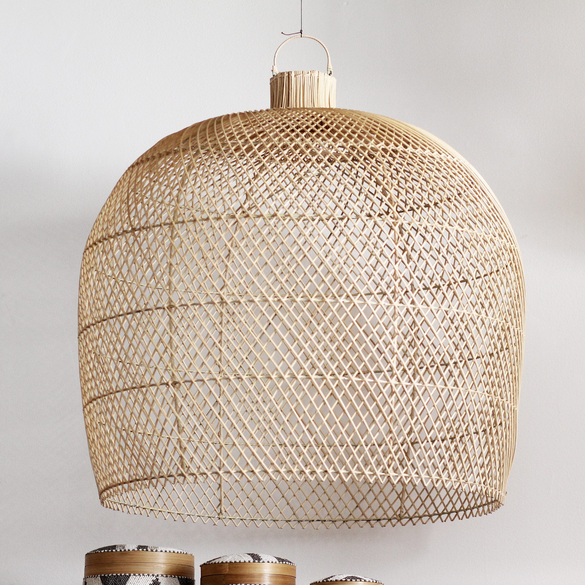Luminária Pendente Boho em Rattan