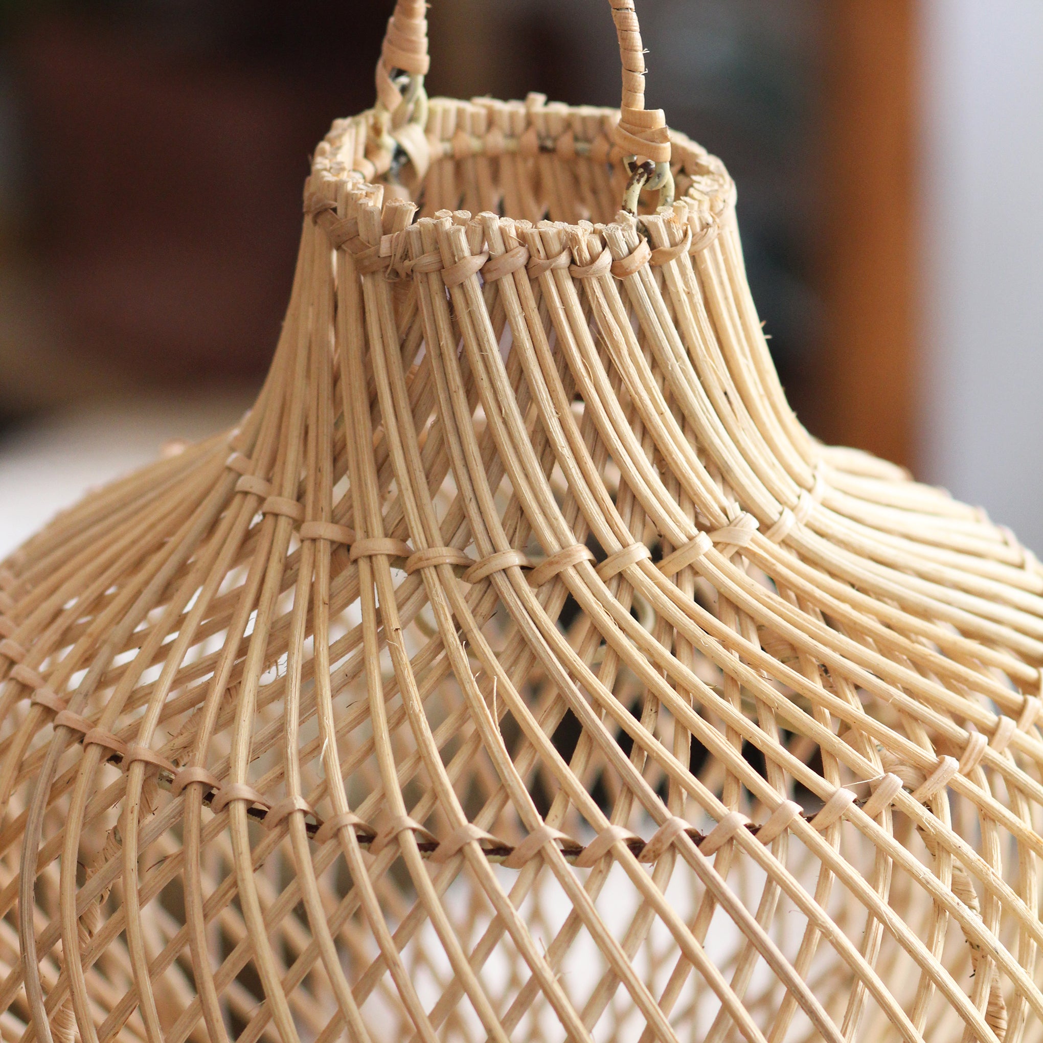 Luminária Pendente Dobel em Rattan