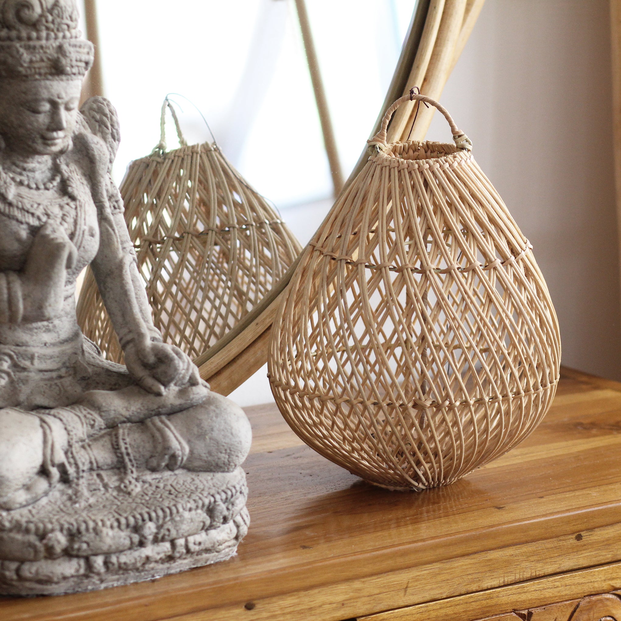 Luminária Pendente Nilly em Rattan