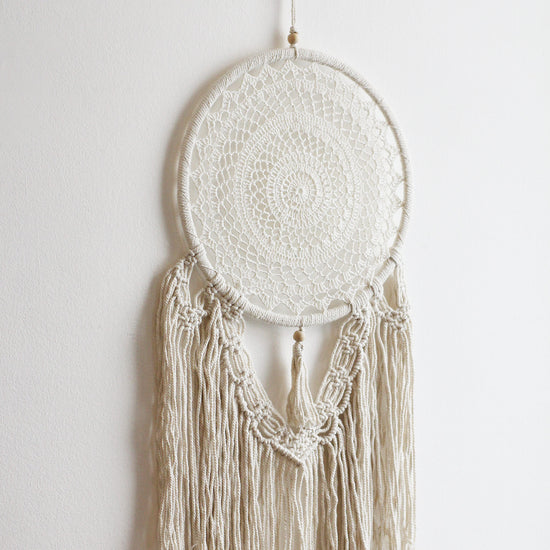 Mandala Macramê Kayu Abu Abu