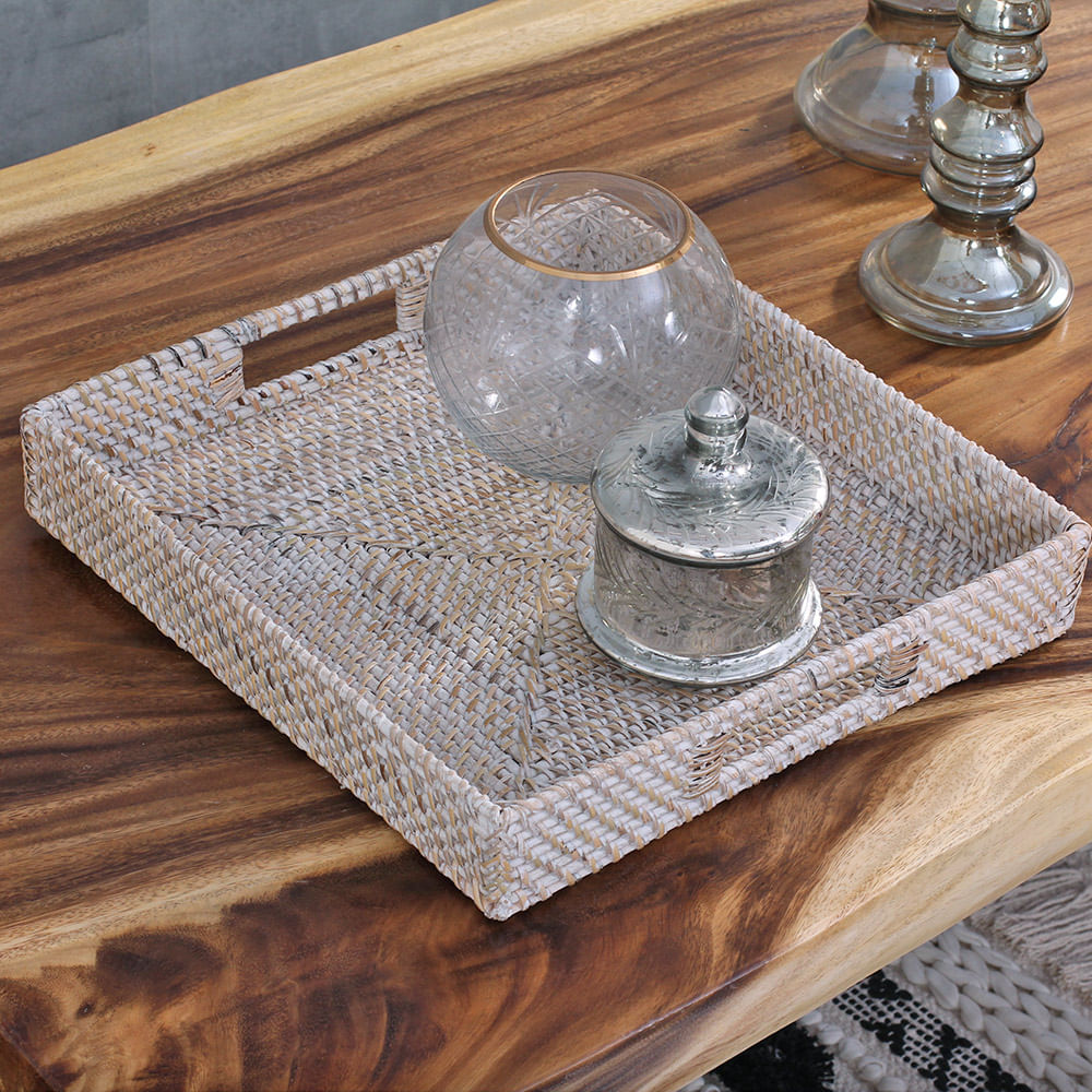 Bandeja Rattan Quadrada