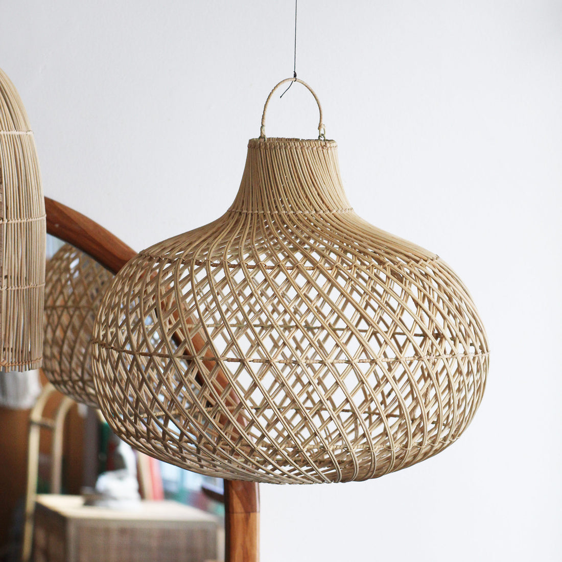 Luminária Pendente Lebod em Rattan