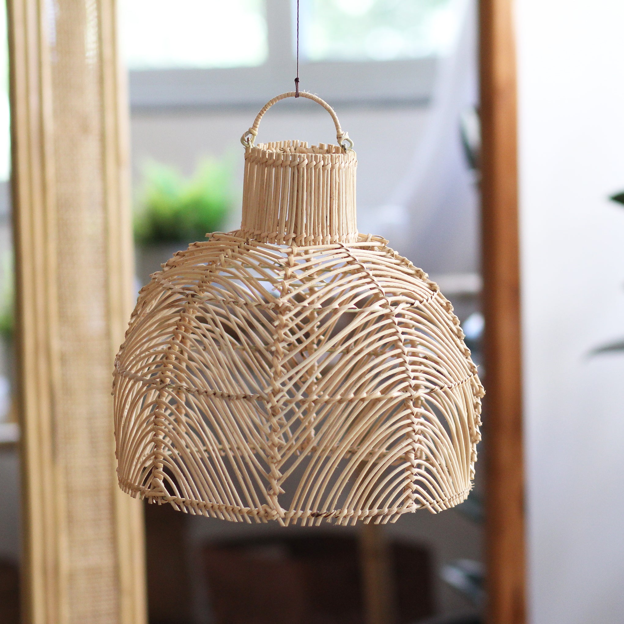 Luminária Pendente Dome em Rattan