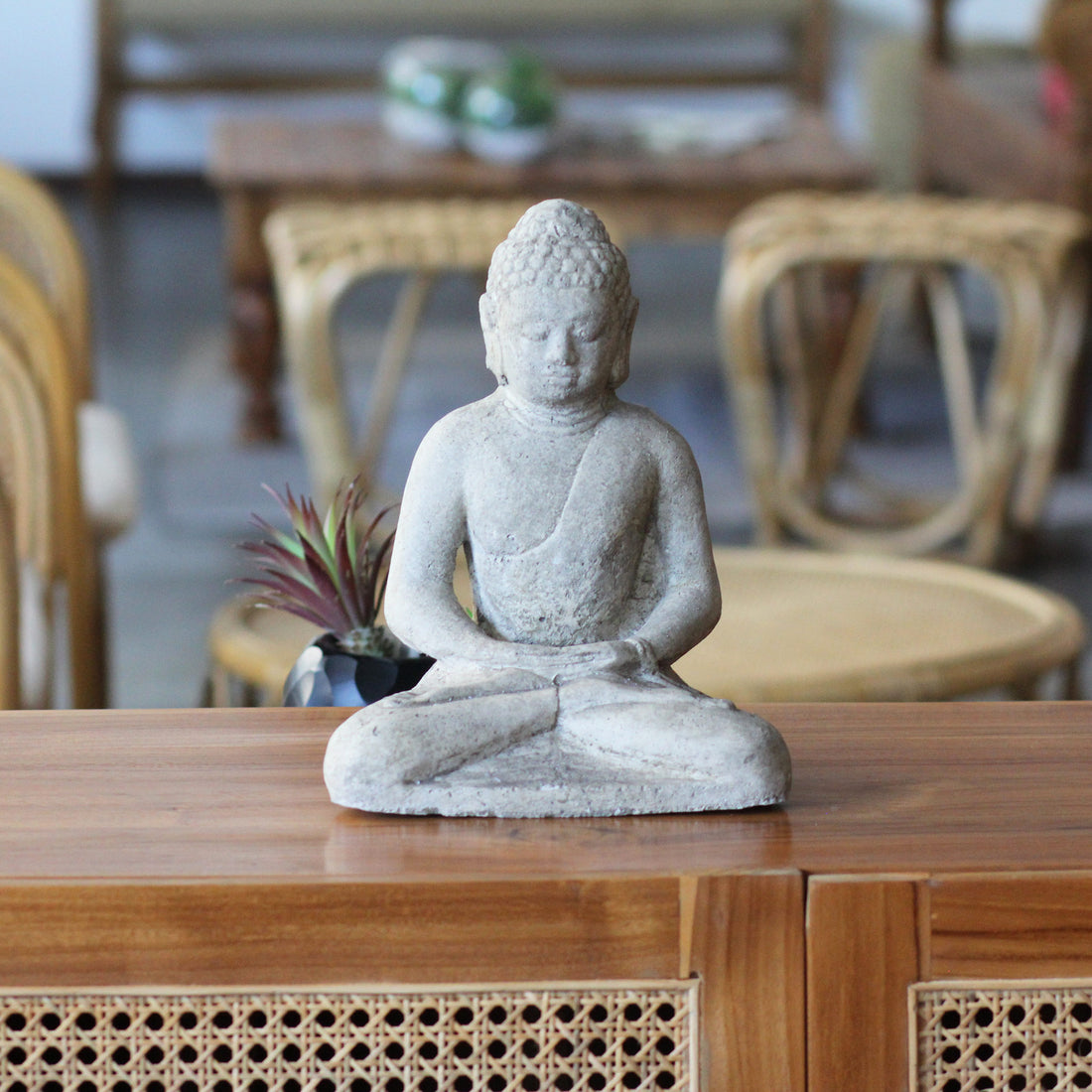 Buda Samadhi 30cm Cinza