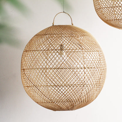 Luminária Pendente Globe em Rattan
