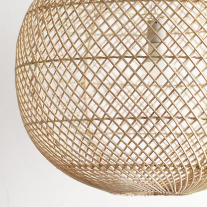 Luminária Pendente Globe em Rattan