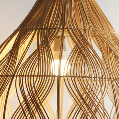 Luminária Pendente Terjun em Rattan