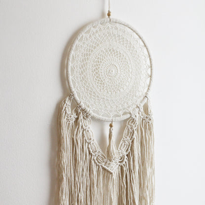 Mandala Macramê Kayu Abu Abu