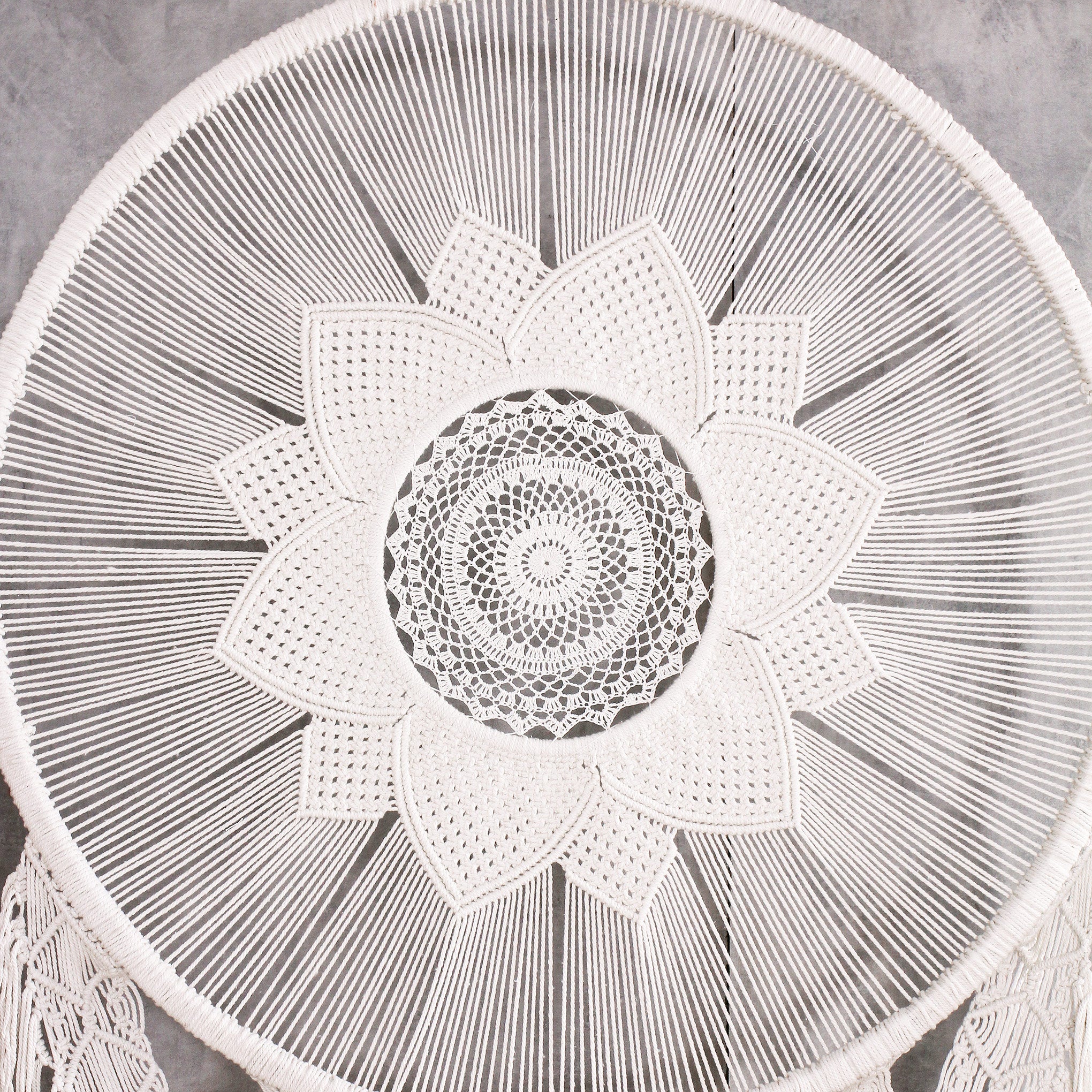 Mandala Macramê Flor Besar