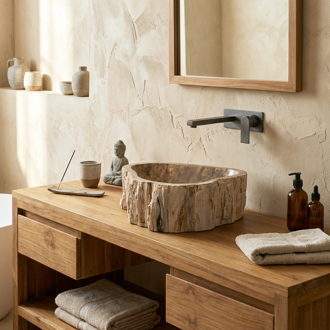 Cuba Singa em Madeira Fossilizada