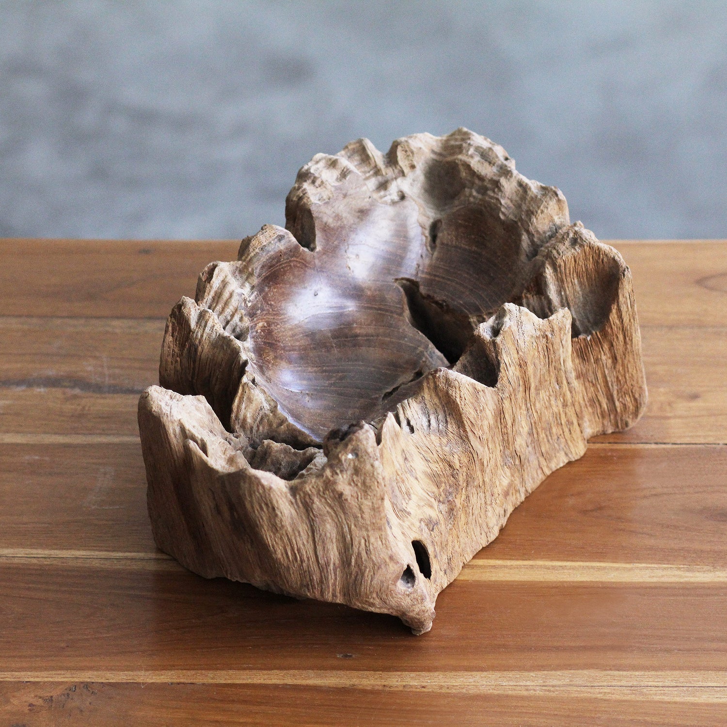 Bowl Oka — bowl decorativo artesanal — madeira natural indonésia — imagem 2 — Balai