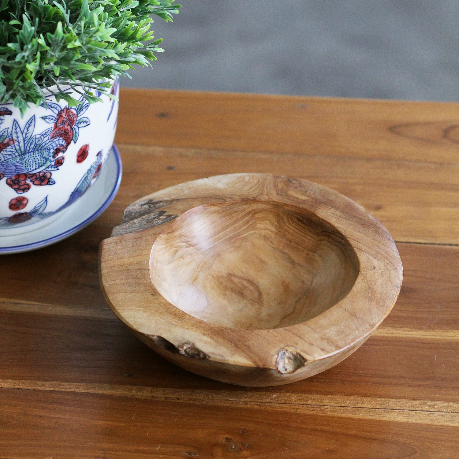 Bowl Pram — bowl decorativo artesanal — madeira natural indonésia — Balai
