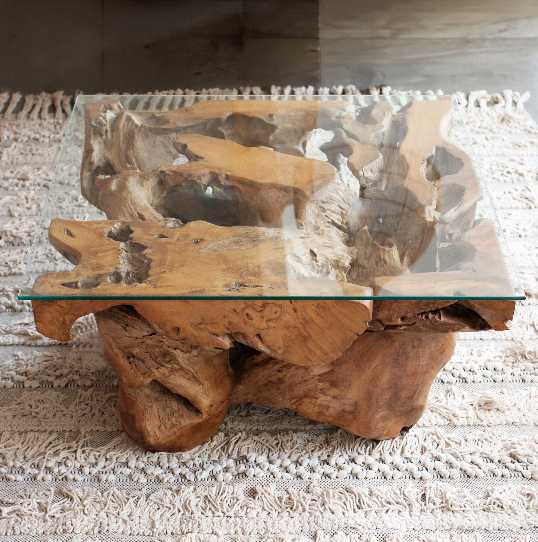 Mesa Raiz Suar Quadrada 80CM