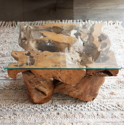 Mesa Raiz Suar Quadrada 80CM