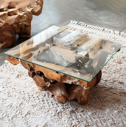 Mesa Raiz Suar Quadrada 80CM