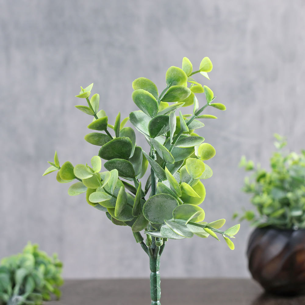 Mini Folhagem de Eucalipto 18CM — peça artesanal em madeira natural — indonésia Bali — Balai