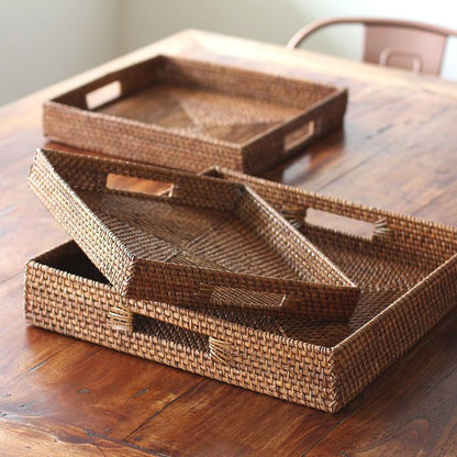 Bandeja Rattan Quadrada