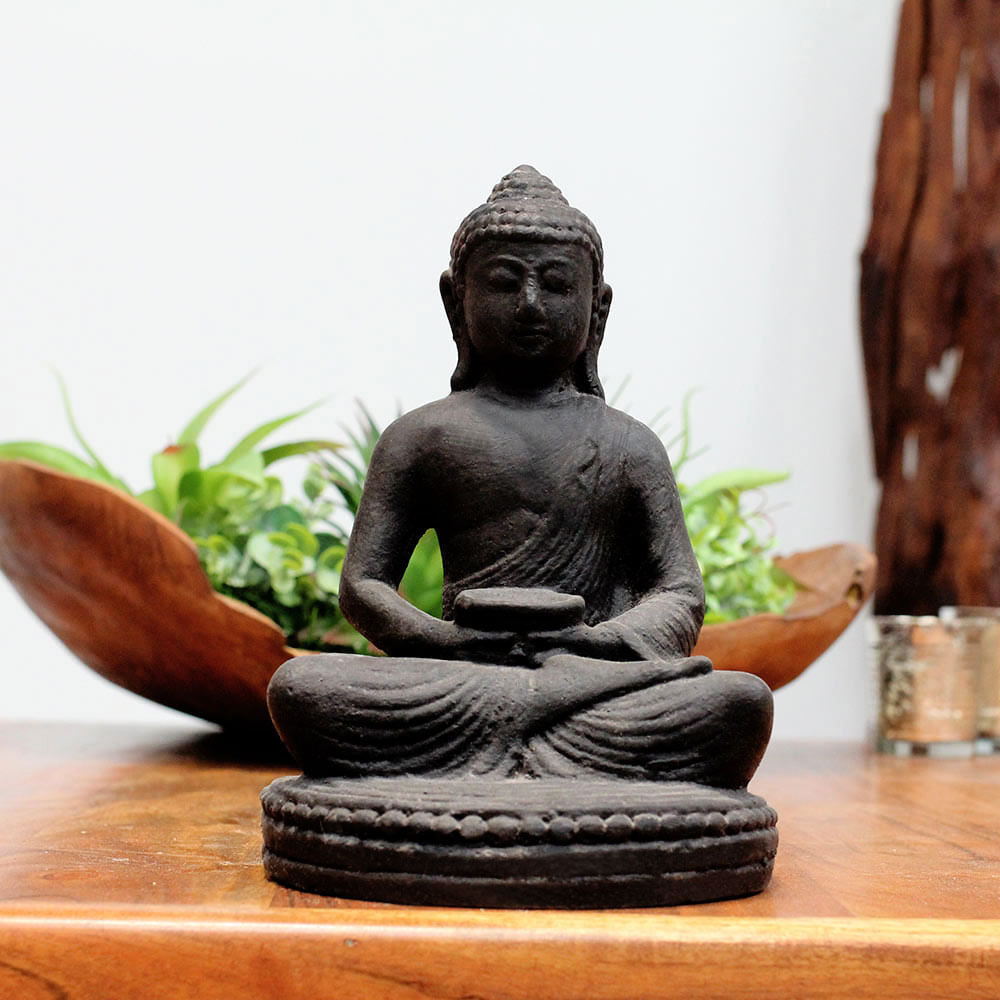 Buda Diukir — escultura decorativa artesanal — peça feita à mão indonésia — imagem 6 — Balai