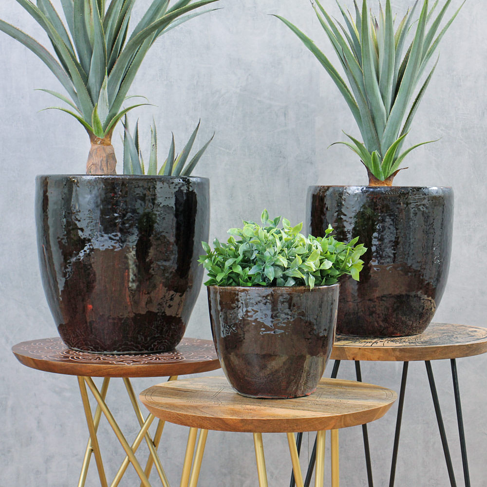 Vaso Indra — vaso decorativo artesanal — fibra natural indonésia — Balai