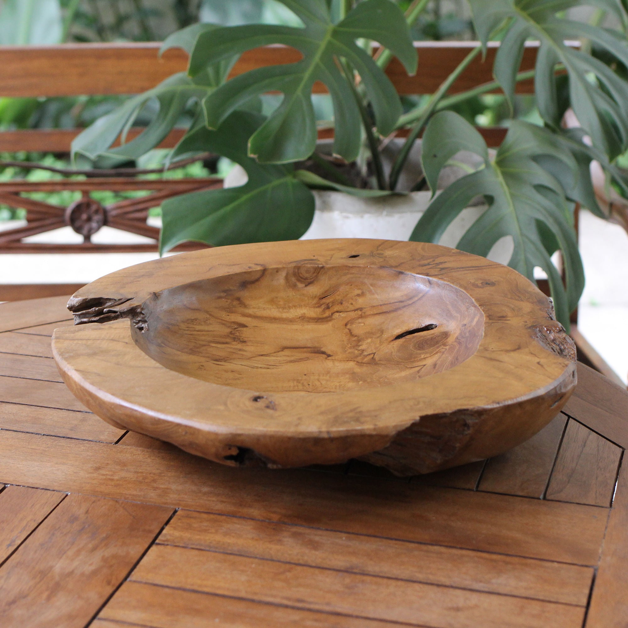 Centro de Mesa Jati 50cm — centro de mesa artesanal em madeira — Balai