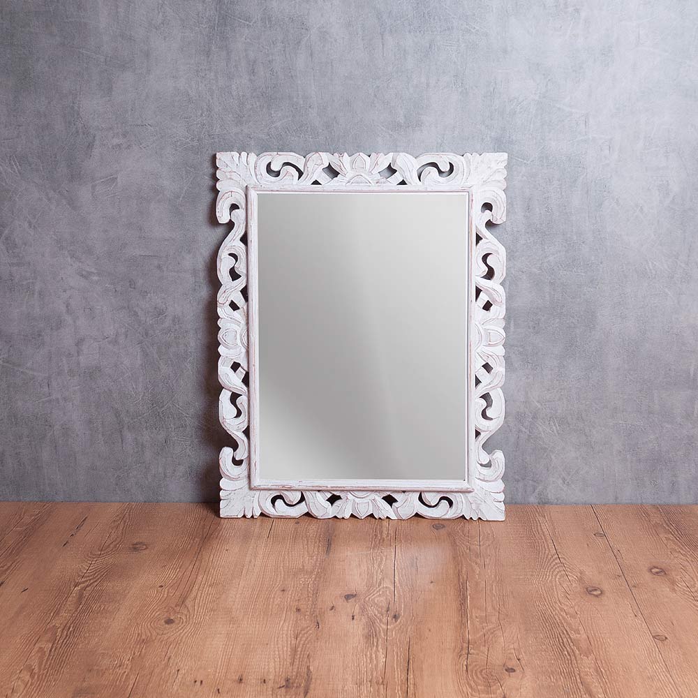 Espelho Carving Branco Aberto 70x90CM