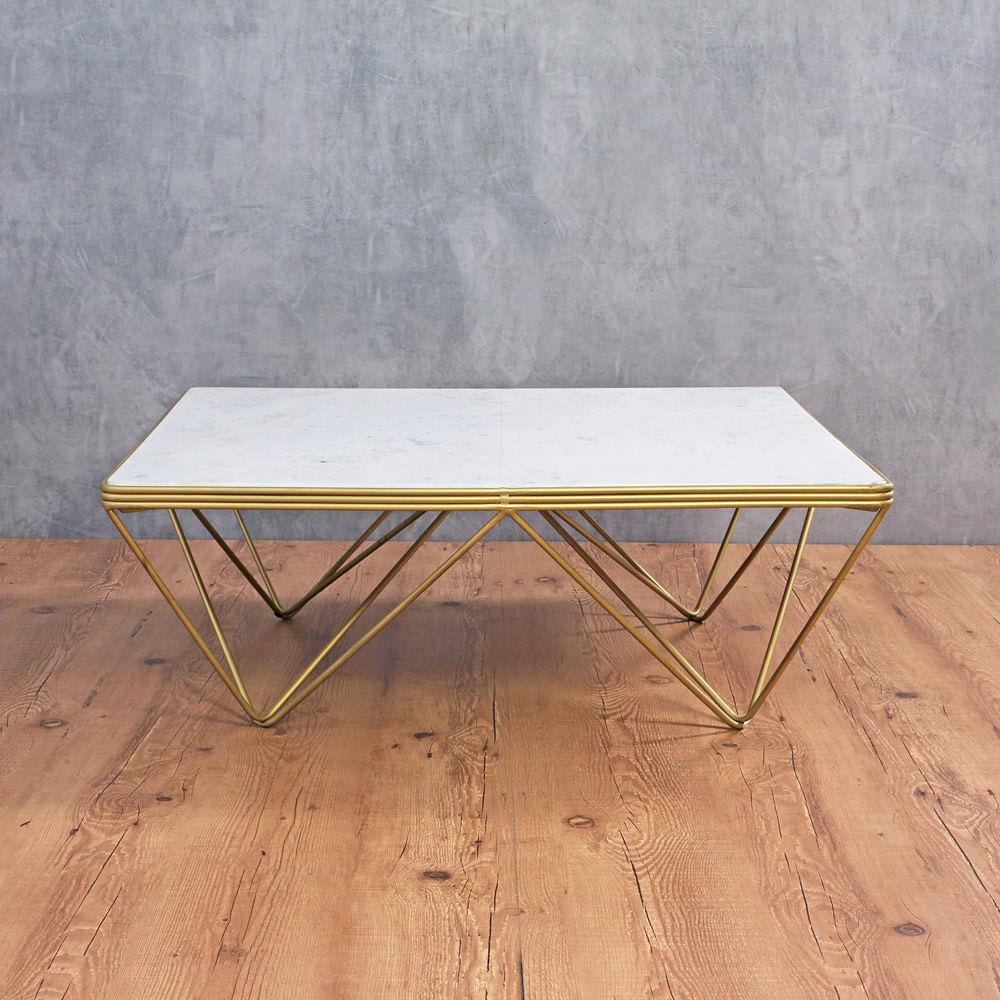 Mesa de Centro Marble — mesa lateral de madeira teca artesanal — indonésia — Balai